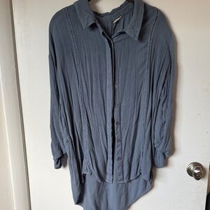 Rip curl gauze Blue Button-Up Top